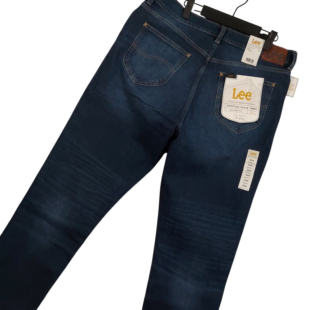 Lee Jeans Men 36x36 Blue Heritage Denim MVP Relaxed Fit Vanadi 112366099